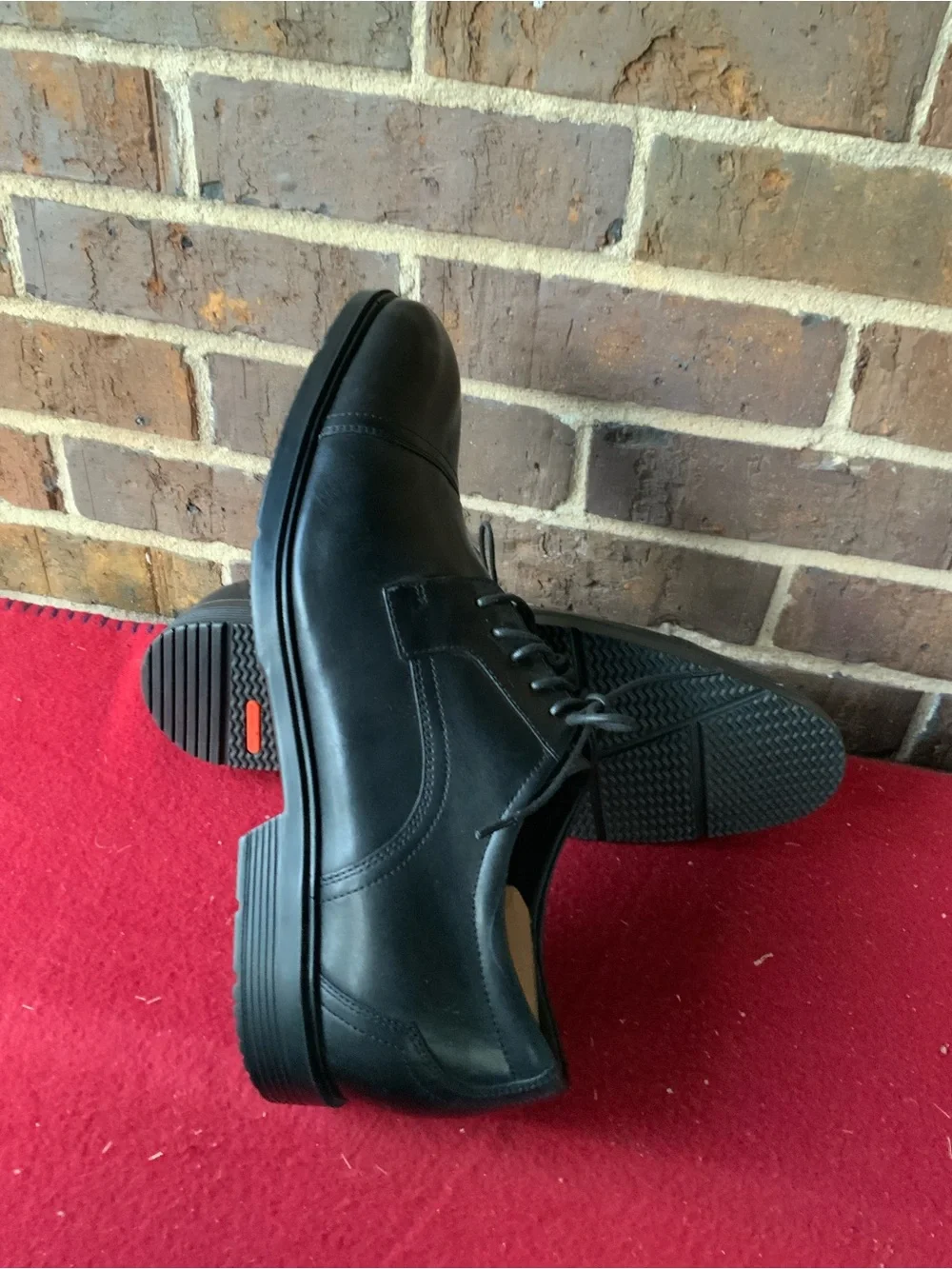 Men's Black Leather Lace-Up Derby Dress Shoes